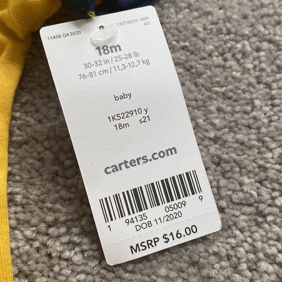 NWT- Toddler Boys 18 month romper - yellow with tractors! 🚜 - Picture 4 of 5